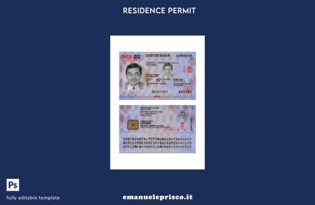 modello presente di permesso di soggiorno a Monaco in stile verificato